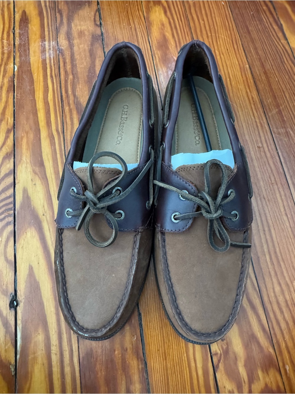 Bass Men's Two-Tone Brown Leather & Suede Boat Shoes